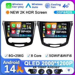 Android 14 For Nissan Qashqai J11 X-Trail Xtrail T32 Rogue Dualis 2013-2021 Car Radio Player Multimedia DSP Support OEM BOSE 360