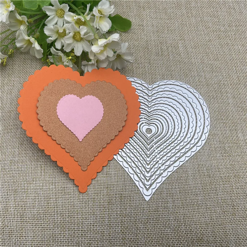 Heart Frames background Metal Cutting Dies Stencils For DIY Scrapbooking Decorative Embossing Handcraft Template