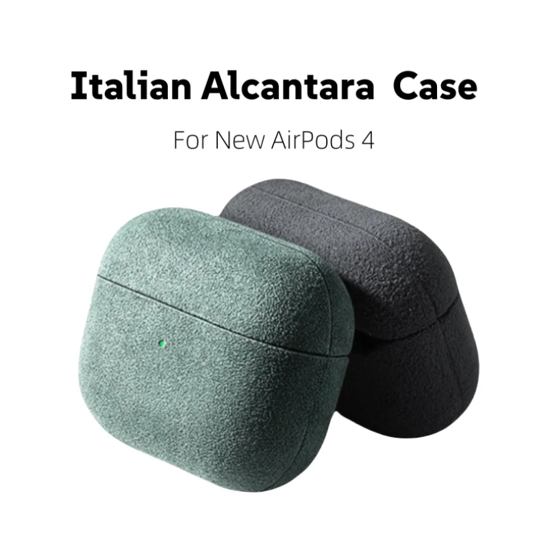 Leather Case For AirPods 4 Italian Alcantara Case Luxury Leather Protective Cover for New AirPods 4th Business Earphone Cases