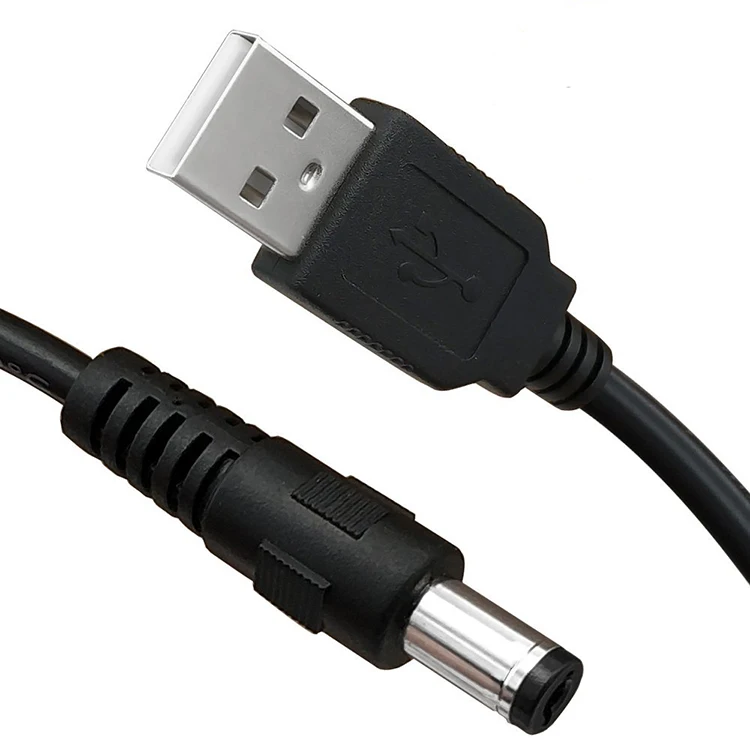 Cargador USB de 5V, Cable de alimentación USB a DC 5,5mm, enchufe/conector USB para reproductor MP3/MP4