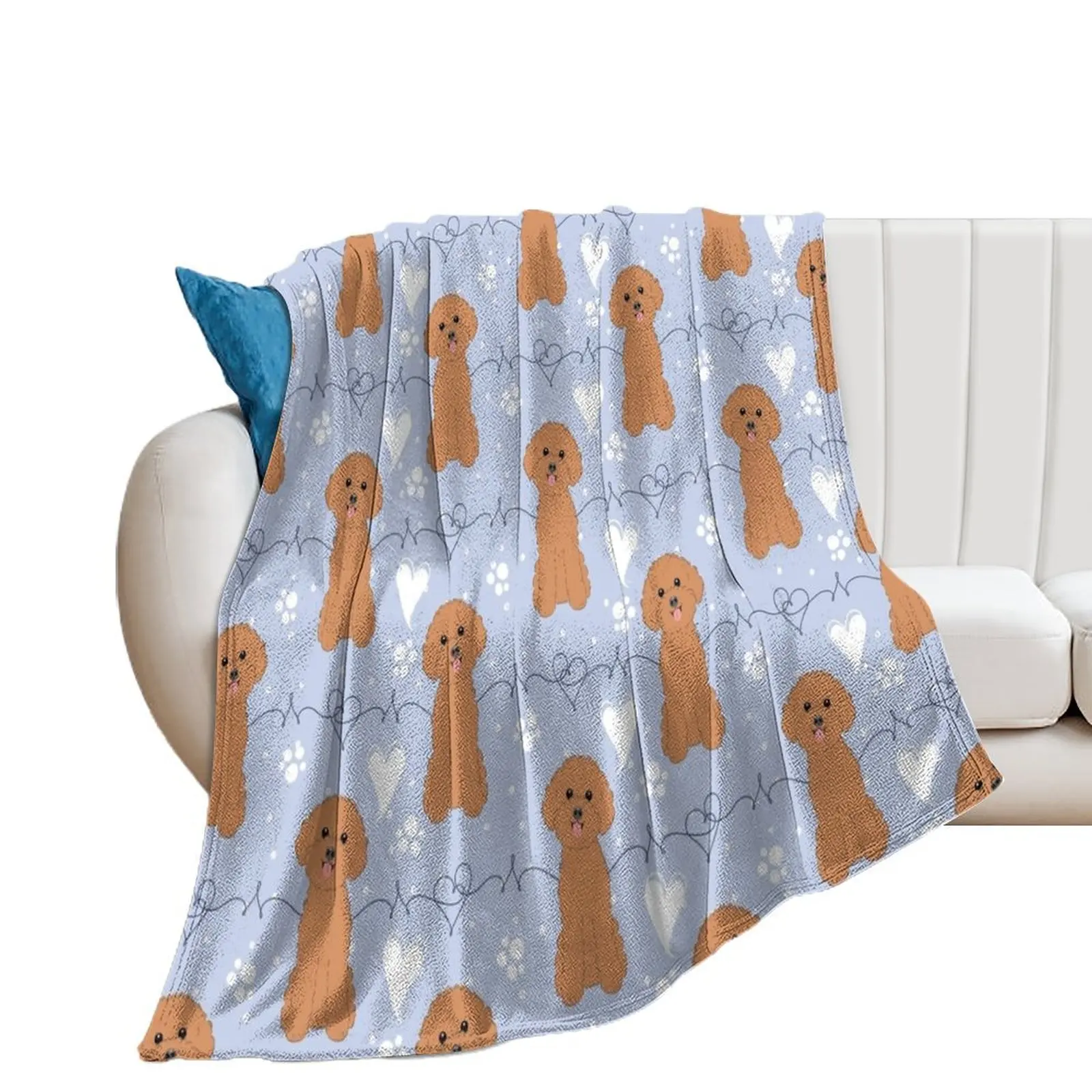 LOVE Red Toy Poodle Throw Blanket blankets ands Luxury Plush Blankets