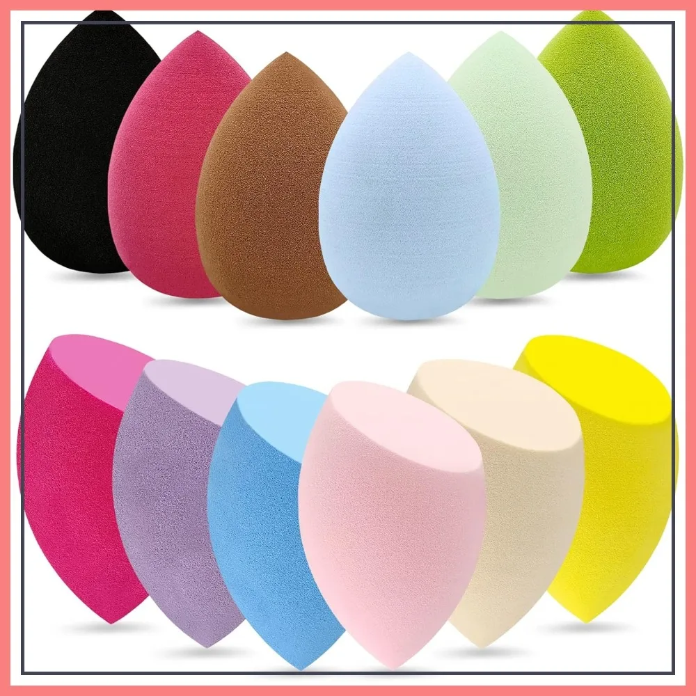 12Pcs Professional Makeup Sponge Set, Latex Free Flawless Soft Face Puffs, Multicolor Beauty Blender for Powder & Liquid Makeup