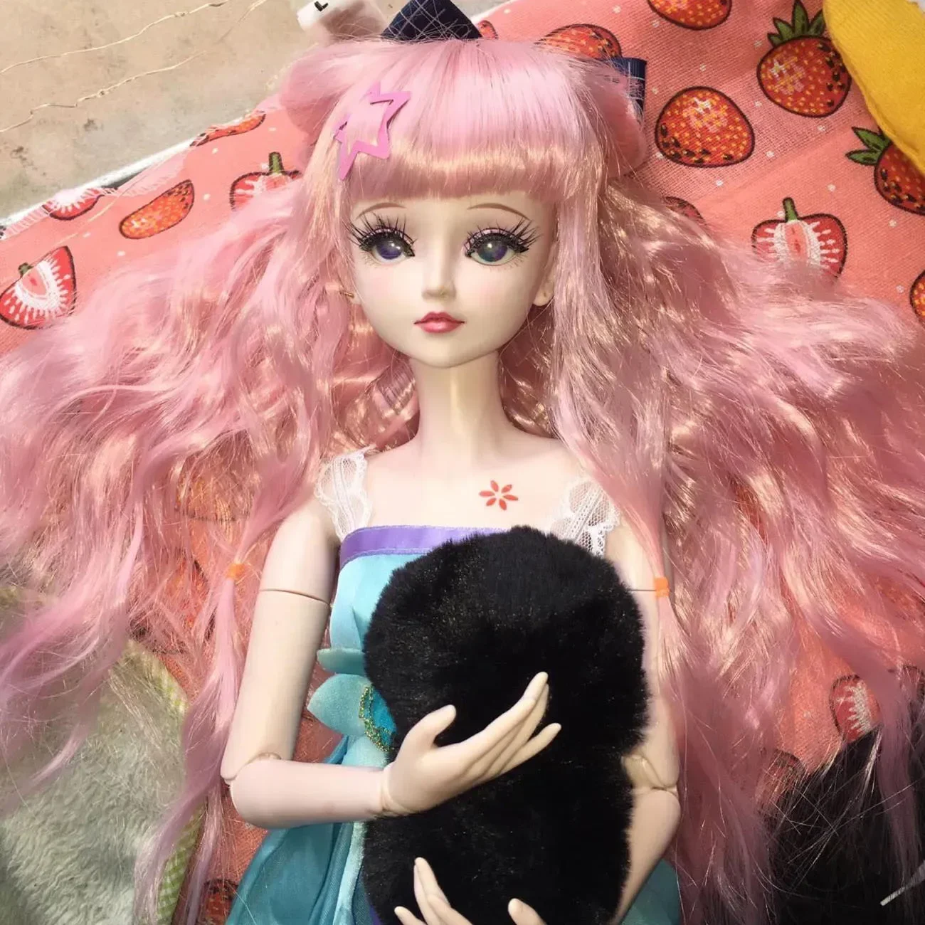 1/3 1/4 1/6 1/8 1/12 BJD doll hair OB11 clay doll with high temperature fiberbangs roll long doll wig 25 color