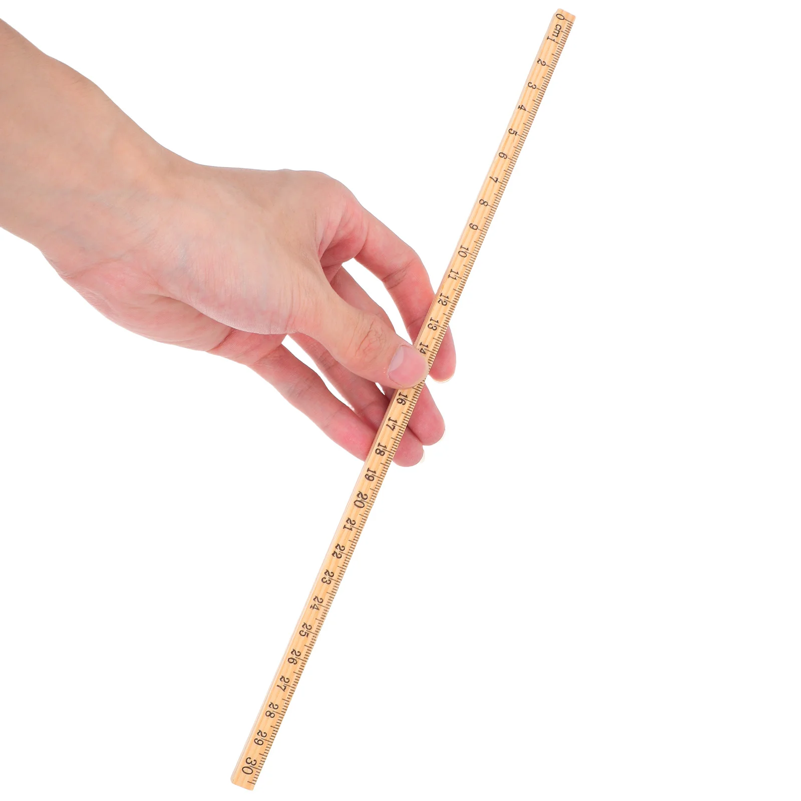 15pcs 30Cm Wooden Ruler Wood Straight Rulers Single Sided Scale Measuring Drafting Tool For School Office Home Study Woodworking