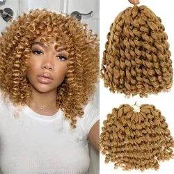 Synthetic Ombre Braiding Hair Jumpy Wand Curl Crochet Braids Hair Extension Jamaican Bounce Curly Hair 8IN 80g 20Strands/Pack