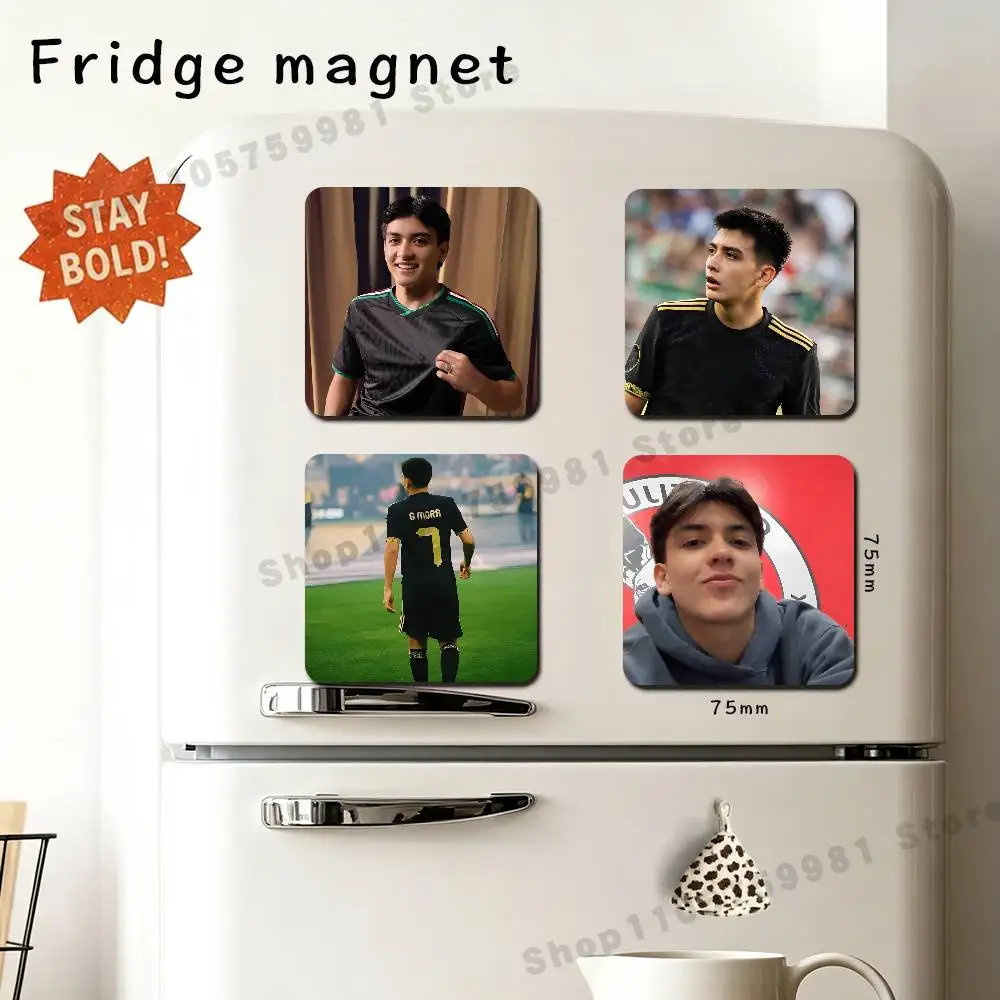 Soccer Estrella Mora G-Gilberto Mora Square Fridge Magnets Cartoon Character Magnets For Refrigerator Decor Funny Magnetic