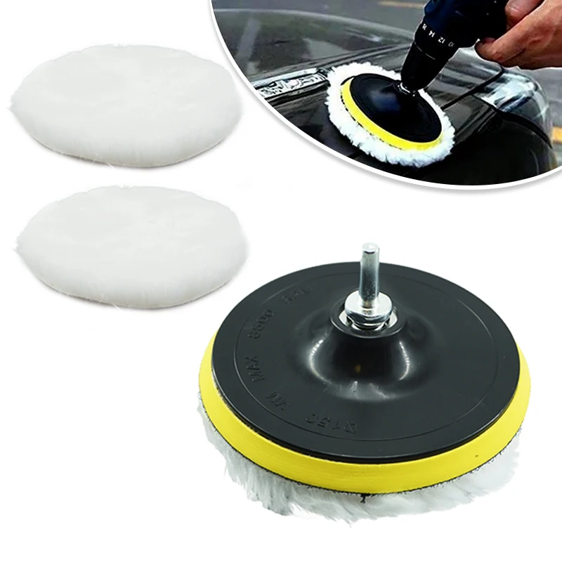 3/4/5/6/7 Inch Polishing Pad Paint Care Kit Car Waxing Sponge Disk Wool Wheel Car Gadget Polisher Pads Car Washing Tool