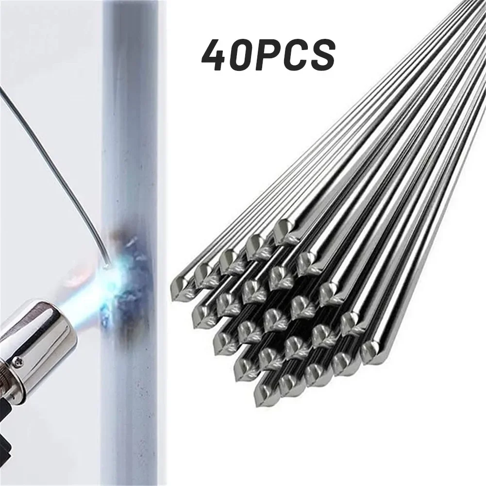 

40pcs 50cm*1.6mm Easy Melt Welding Rods Low Temperature Aluminum Wire Brazing Melting Point 647 ° ~ 658 ° For Weliding Work