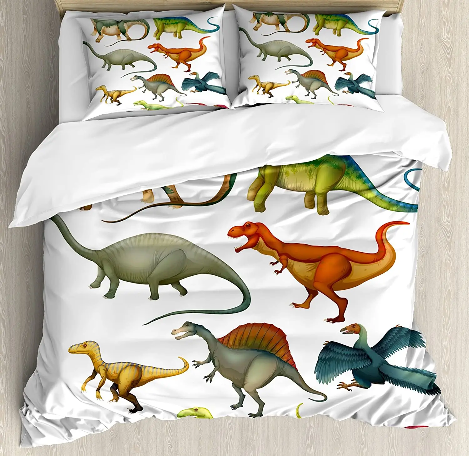 

Dinosaur Bedding Set For Bedroom Bed Home Various Different Ancient Animals from Jurassic Duvet Cover Quilt Cover And Pillowcase