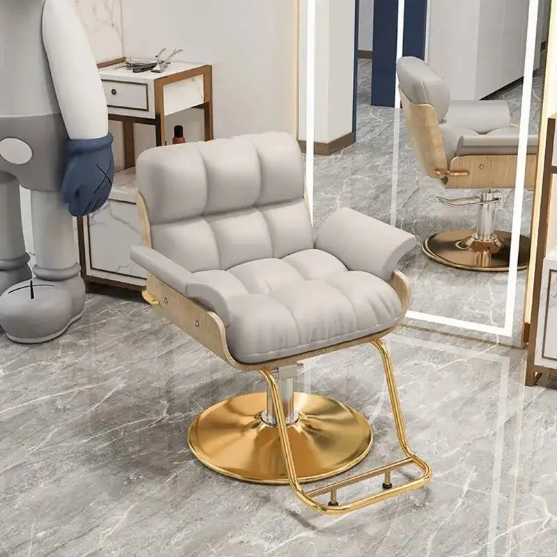 Barber Chair Vintage Leather Hydraulic Salon Furniture Luxury Hairdressing Shop Barbershop Silla De Barbero