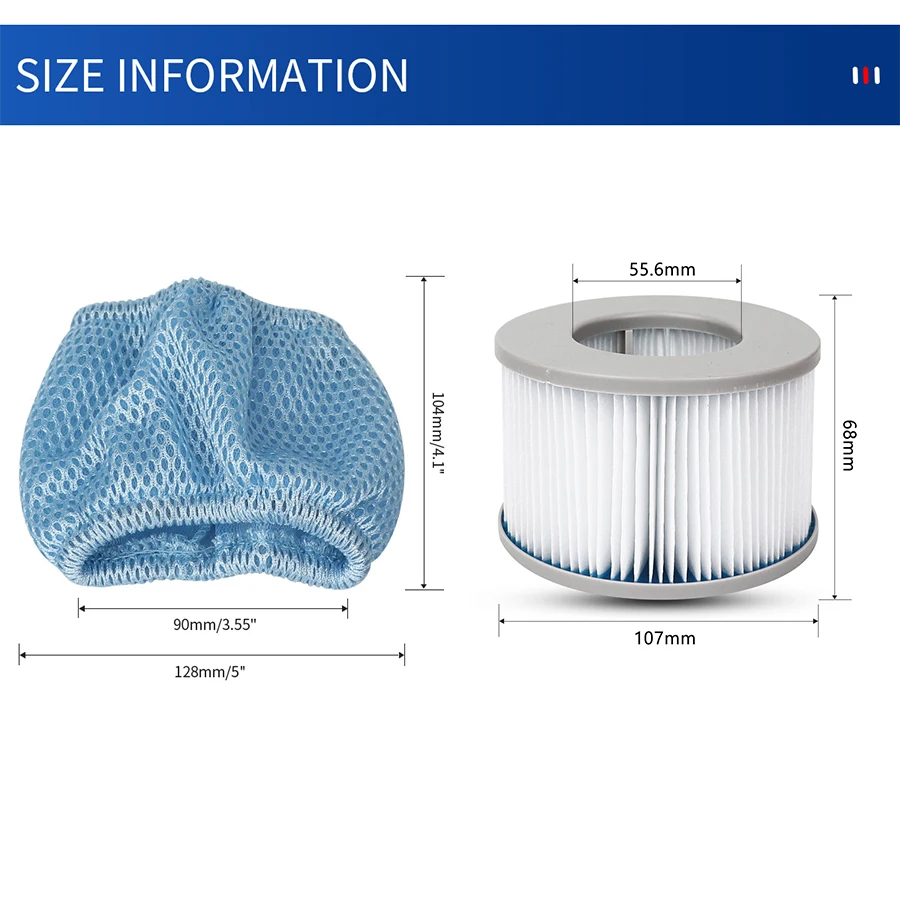 Aufblasbarer Whirlpool-Spa-Badewasserfilter für Miweba MSpa Whirlpool Ersatzfilter/Filterhalter für aufblasbare Pools – Detail 1