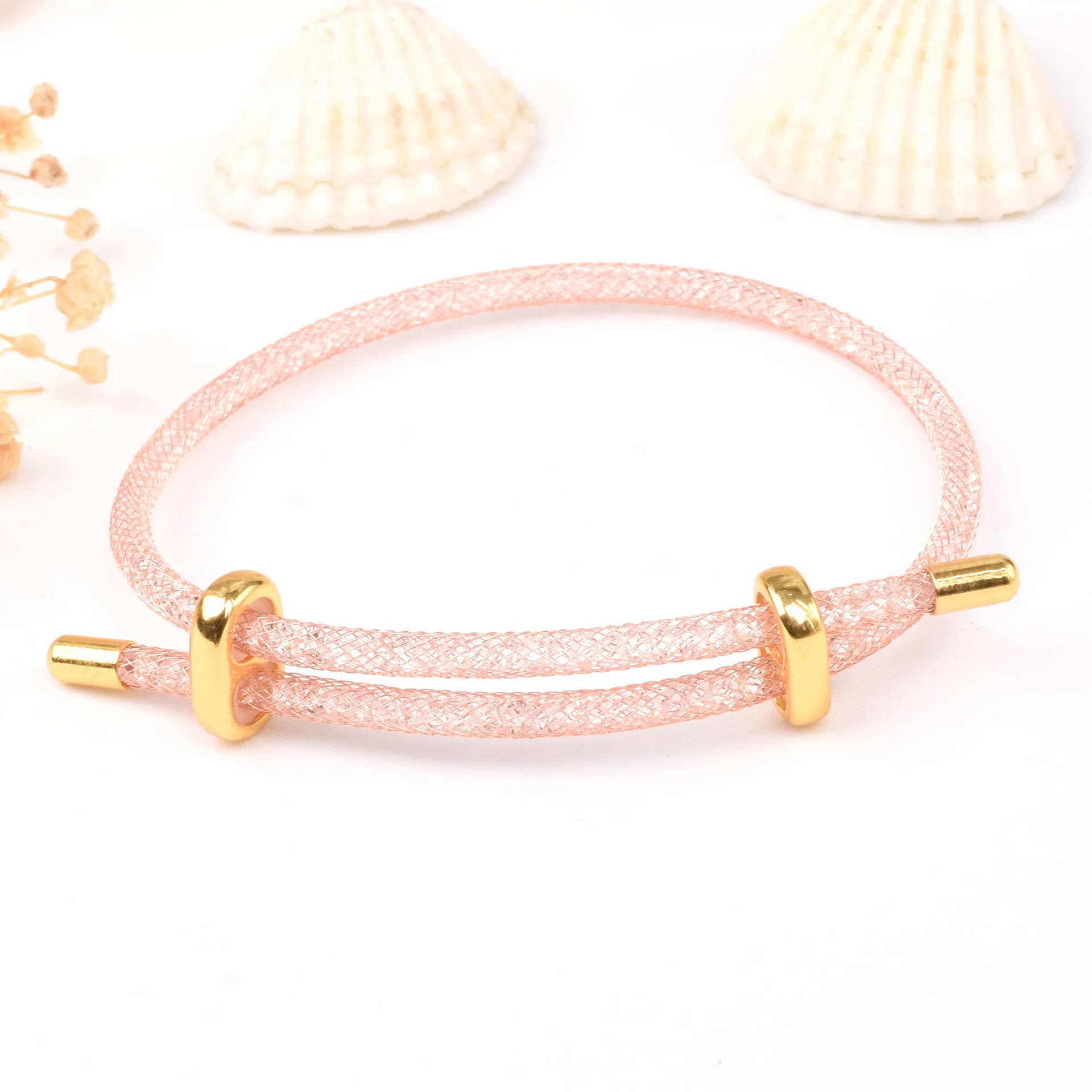 BenS Rhinestone Mesh Bracelets for women 18k gold plated 4 colors bracelets Color preservation adjustable Jewelry wholesale B12