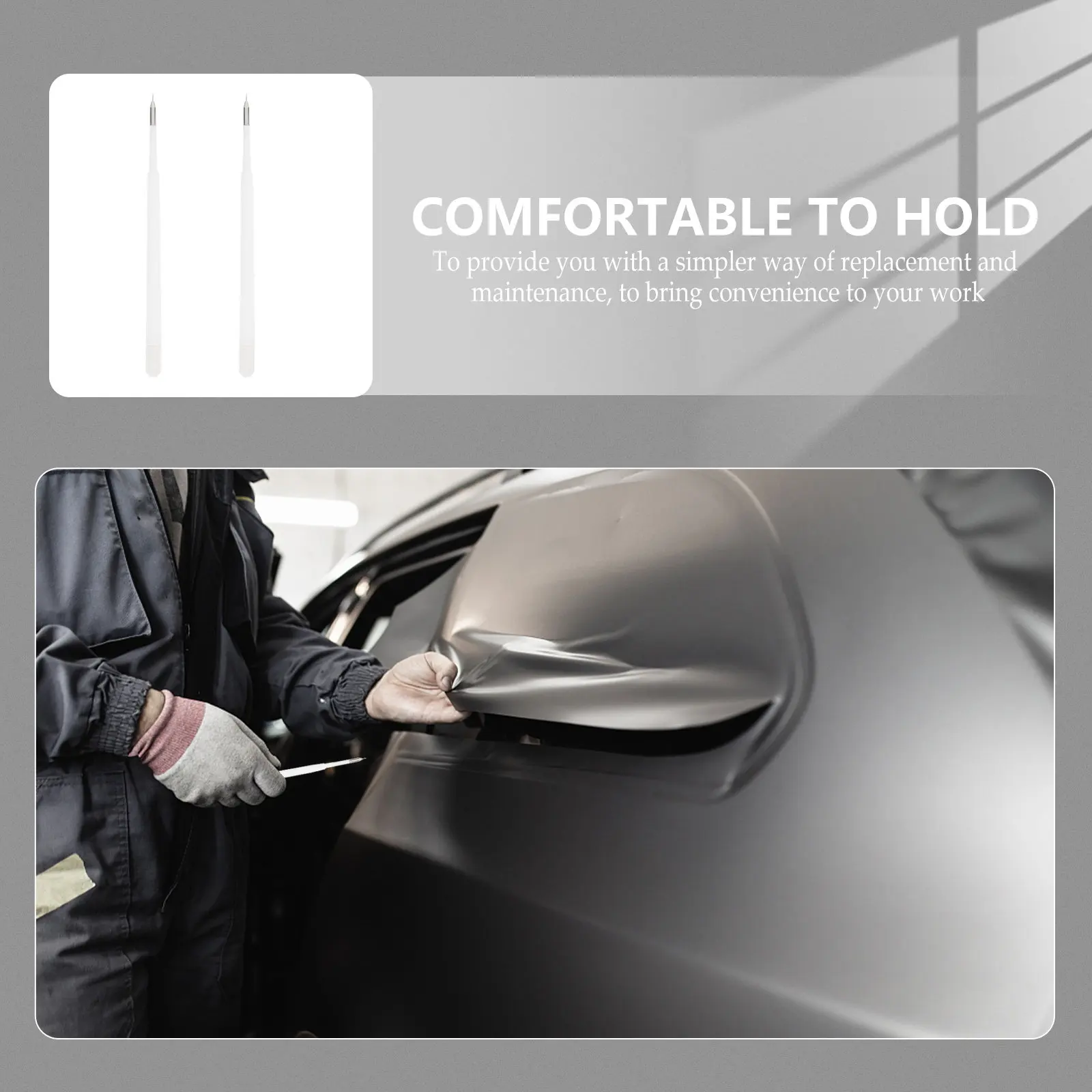 2Pcs Vinyl Bubble Removal Pen Refills Premium ABS Iron Construction Bubble Elimination for Car Film Wrapping Craft