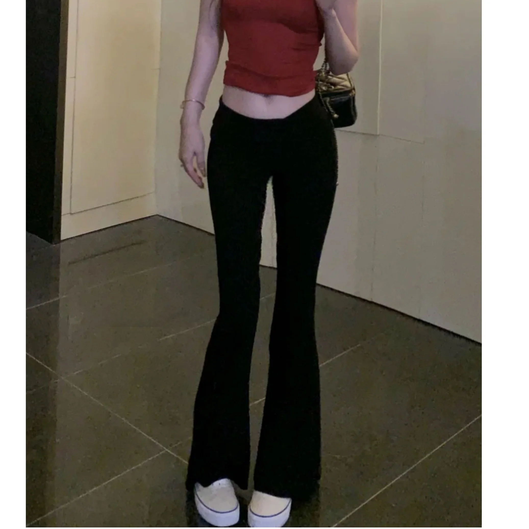 Calças largas femininas macias e preguiçosas de cintura alta primavera verão novas calças casuais sle leggings longas calças com punho vertical