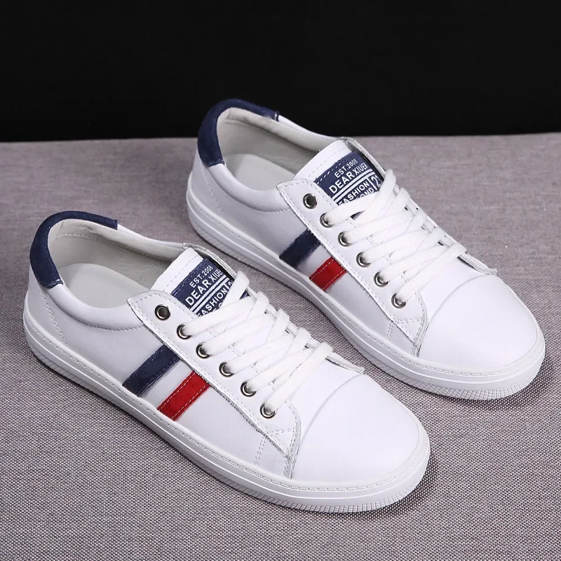 Women\'s Genuine Leather Sneakers Women Casual Fashionable Sports Shoes Vulcanized Woman White Flat Shoe Ladies White Sneakers