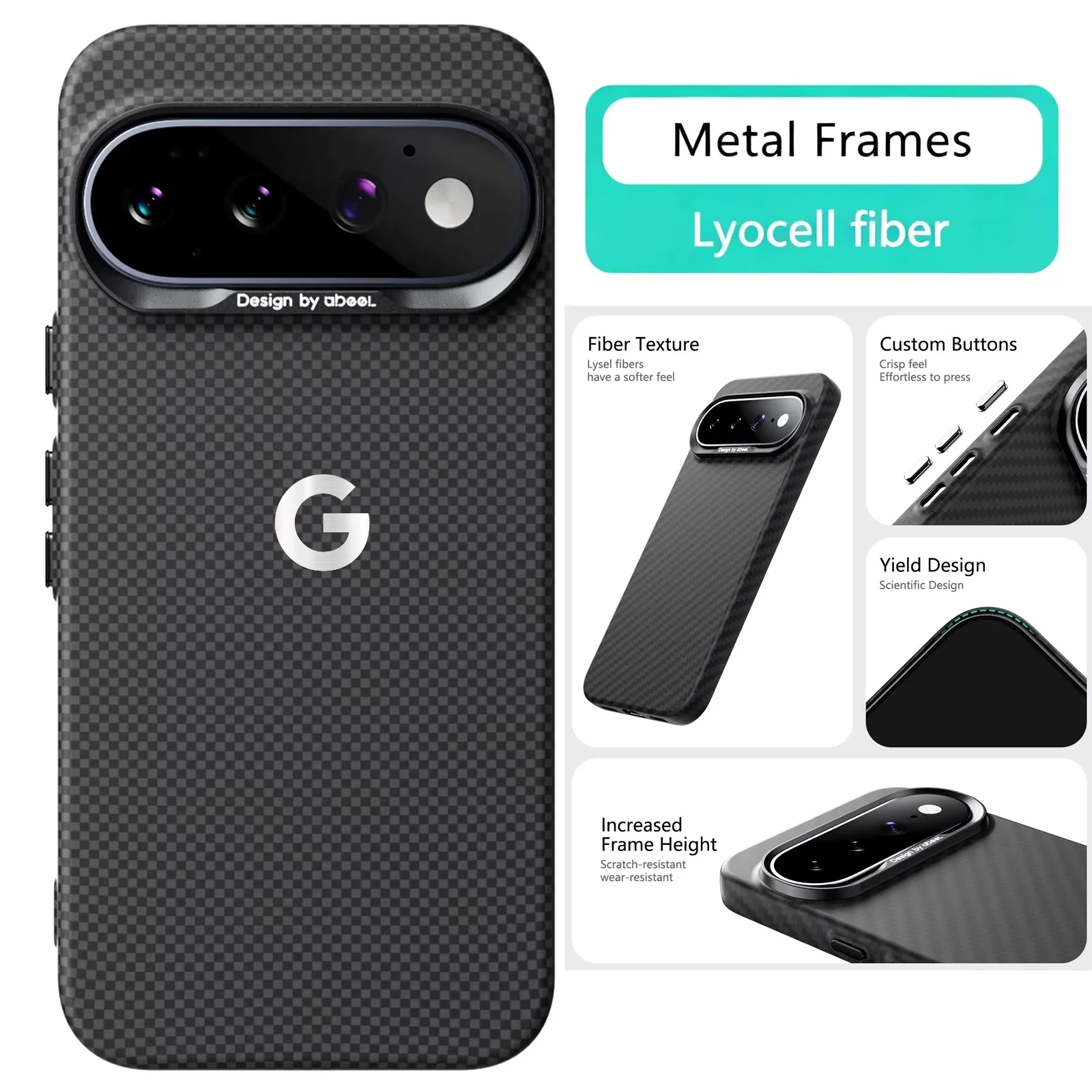 Aramid Fiber Texture for Magsafe Magnetic Case for Google Pixel 11 10Pro XL 10A Anti-drop Skin-friendly Metal Lens Protect Cover
