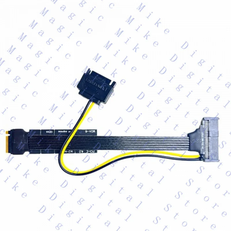 H  M.2 to U.2 U.3 SSD Adapter Cable PCI-E 4.0 with SATA Power Supply for M2 NVME