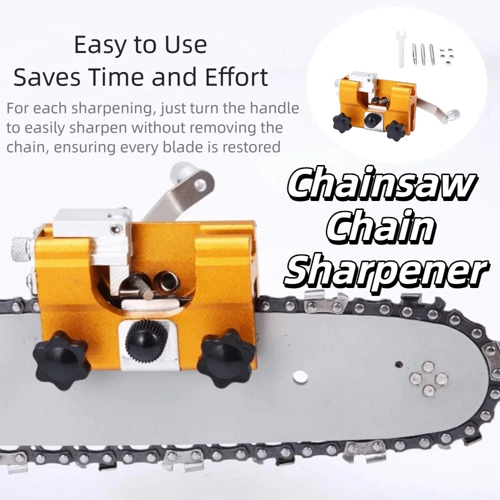 Portable Hand-cranked Chain Grinder Chain Grinder Quick Sharpening Hand Chain Sharpener Chain Clamp for Chain Saws
