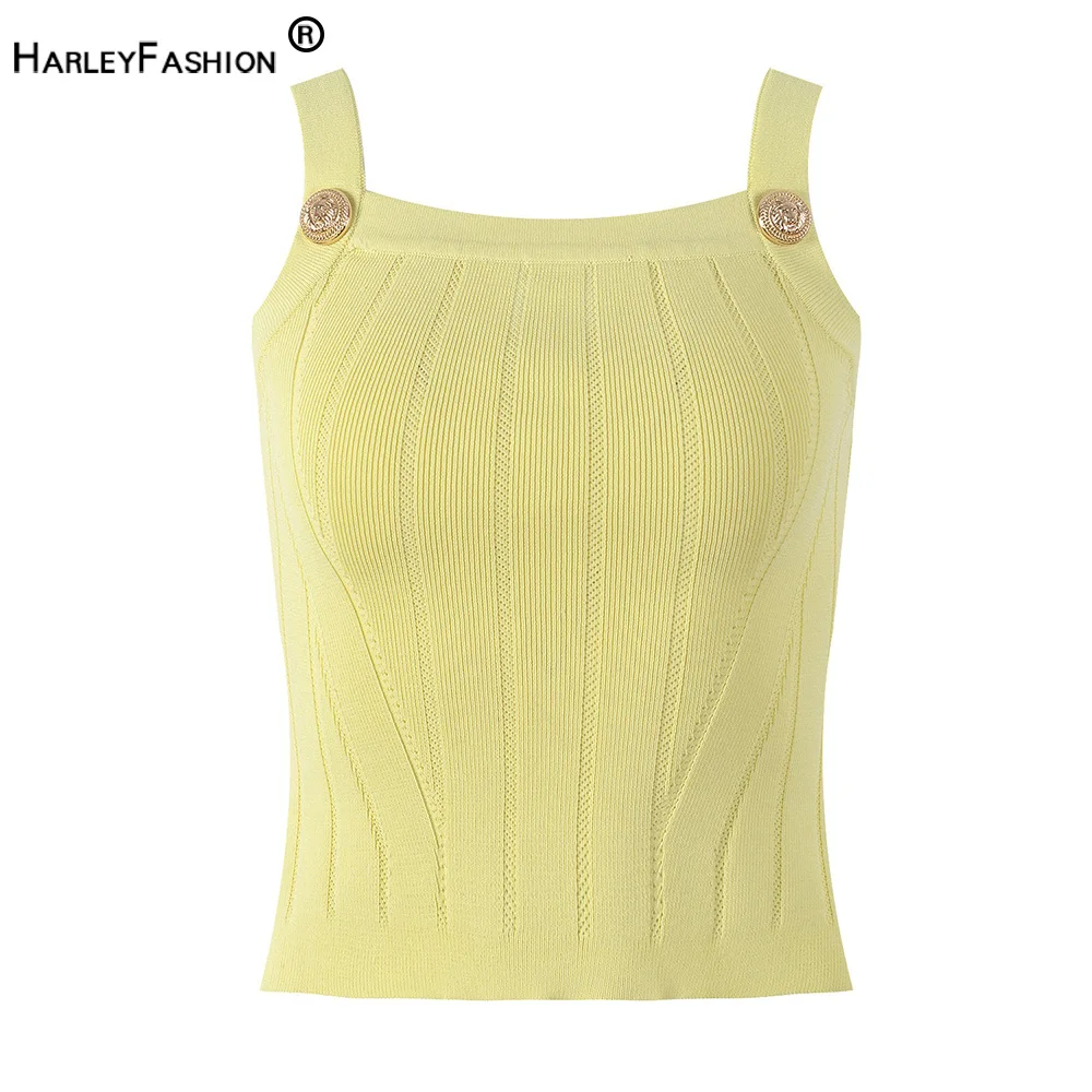 Newest Summer Sexy Hot Sale Sphagetti Straps Women Street Knitted Slim Tops Solid Color Short  Lady Camis