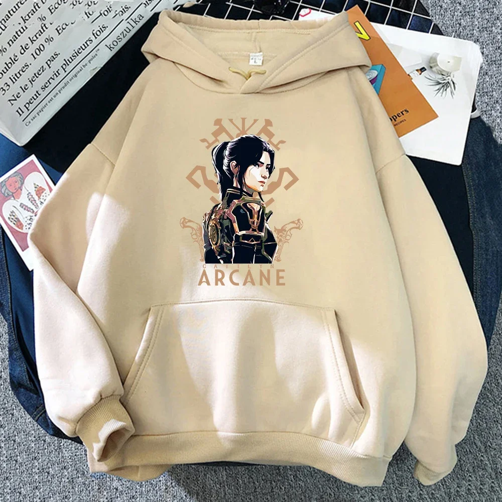 Arcane Season 2 Caitlyn Hoodie Anime Women/men Harajuku Hoodies Autumn Winter Clothes Fans Gift Pullovers Sweatshirt Vintage