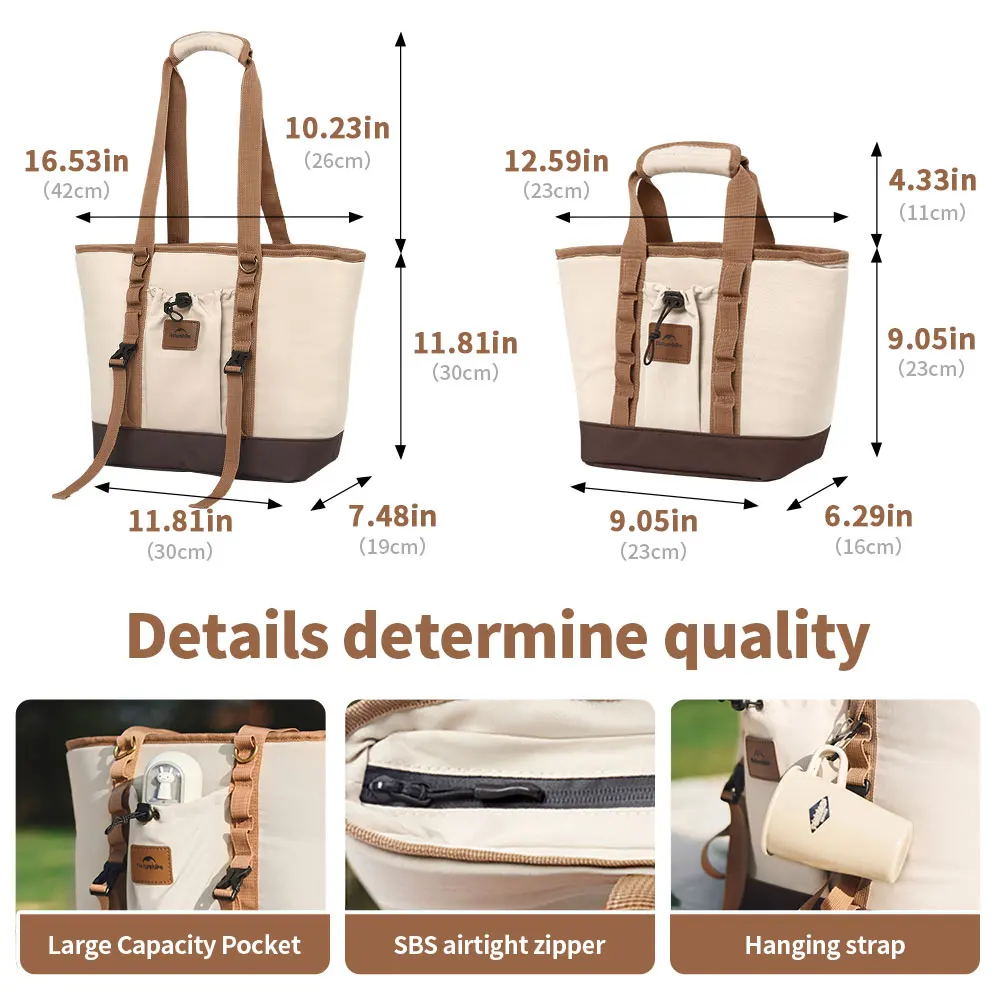 Naturehike Insulated Bag Outdoor Camping Hiking Park Picnic Convenient Cooler Bag Large Capacity Waterproof Portable Meal Packet image 6