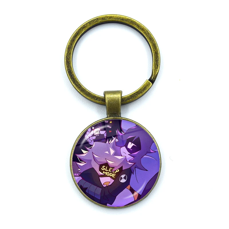 Murder Drone Uzi x N Creative Cartoon V Fan Art Glass Cabochon Pendant Gifts for Women Bag Keychains