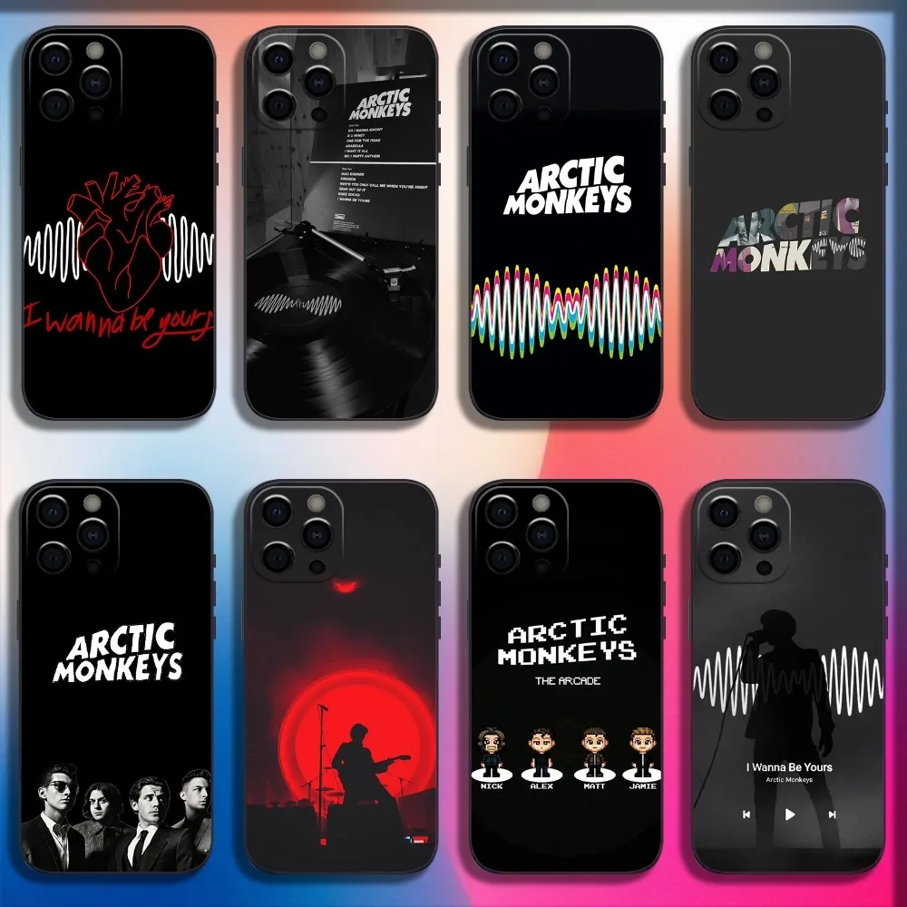 

A-Arctic Rock Monkeys Phone Case For iPhone 16,15,14,13,12,11,Pro,X,XS,Max,XR,Plus,Mini Soft Black Cover