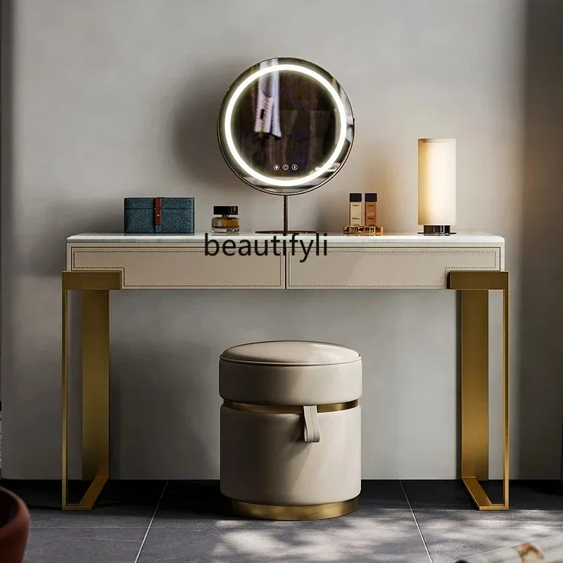 

FG28Light luxury dresser Italian fashion designer modern simple marble leather makeup table