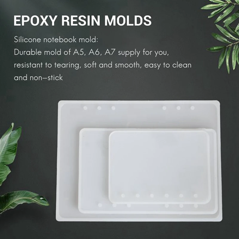A5 A6 A7 Notebook Cover Resin Mold DIY UV Epoxy Silicone Molds Transparent Book Gift Resin Casting Molds Resin Craft Durable
