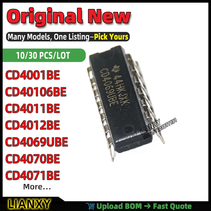 CD40106BE CD4011BE CD4069UBE CD4001BE CD4070BE CD4071BE CD4012BE CD4002BE CD4085BE PDIP-14 HEX INVERTER New Original