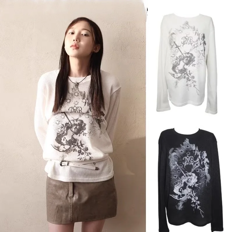 

Свободная длинная футболка с круглым вырезом Ne Angel, женская повседневная удобная толстовка Sweet Sle, осень-зима, Новое поступление