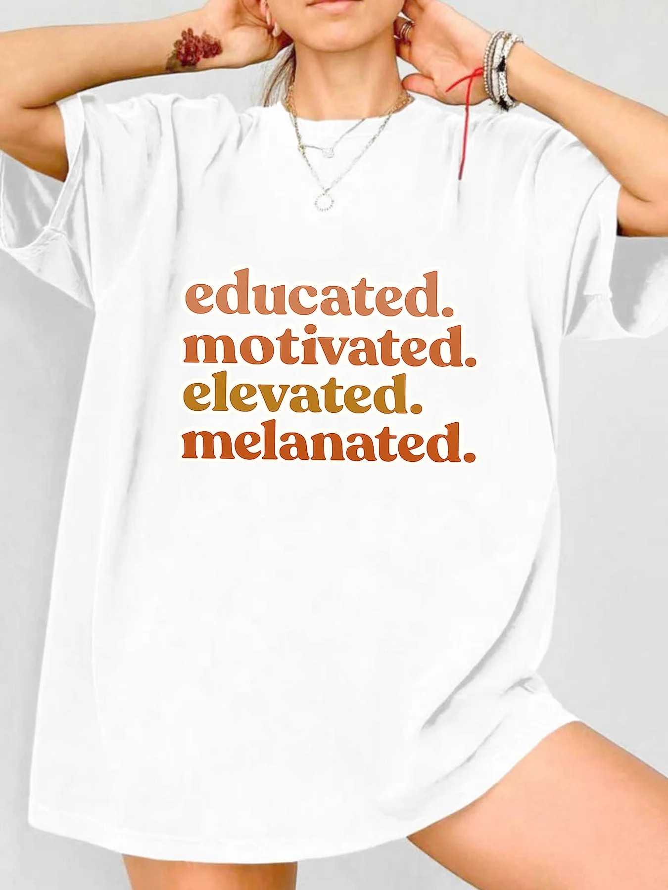 

【WDS00198】Plus size women's round neck short sleeve T-shirt with elastic half sleeves and trendy prints