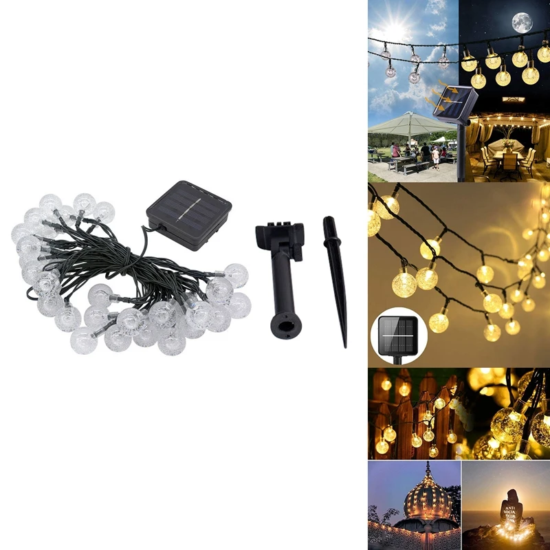 

Holiday Lighting LED Solar String Fairy Lights Bubble Crystal Ball 9.5M Outdoor Lamp For Garlands Wedding Party Decor