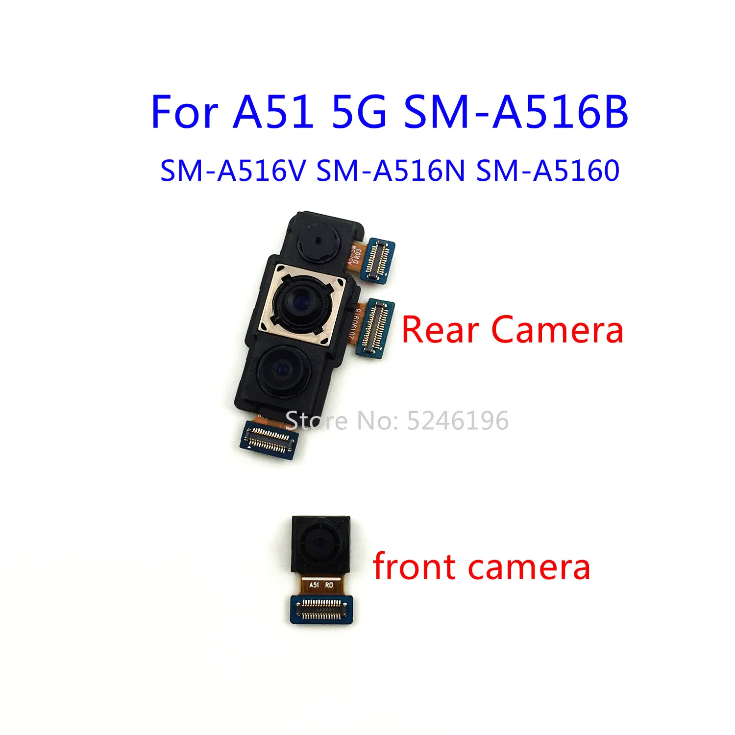 

1pcs Back big Main Rear Camera front camera Module For Samsung Galaxy A51 5G SM-A516B SM-A516V SM-A516N SM-A5160 Replace Part.