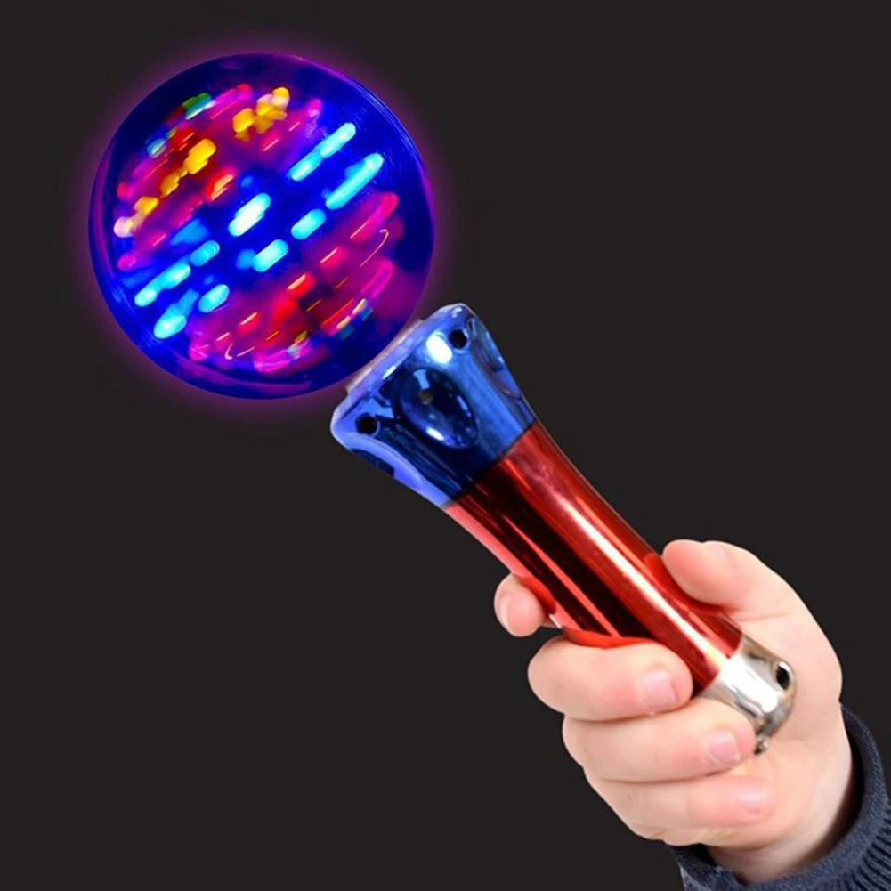 7.8 Inch Thrilling Spinning Light Show Classroom Prizes Light Up Magic Ball Toy Wand Plastic LED Wand Stocking Stuffers for Kids