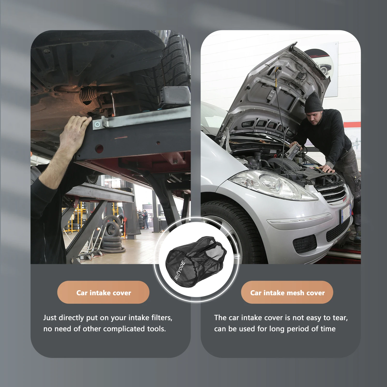 

Car Air Intake Filter Mesh Cover Oil Water Separator Dustproof Cap Thicken Black Small Size Waterproof Engine Protector