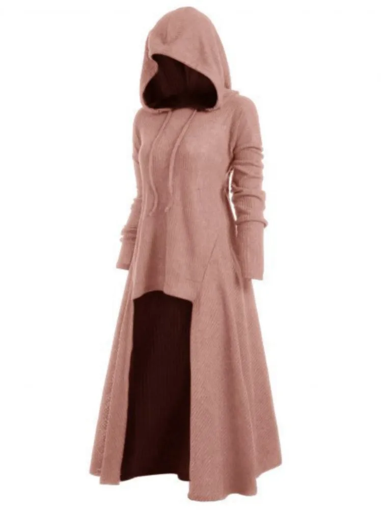 Autumn Witch Tunic Hooded Robe Cloak Knight Gothic Costumes Women Halloween Holiday Dress Up Party Fancy Dress Masquerade Ball