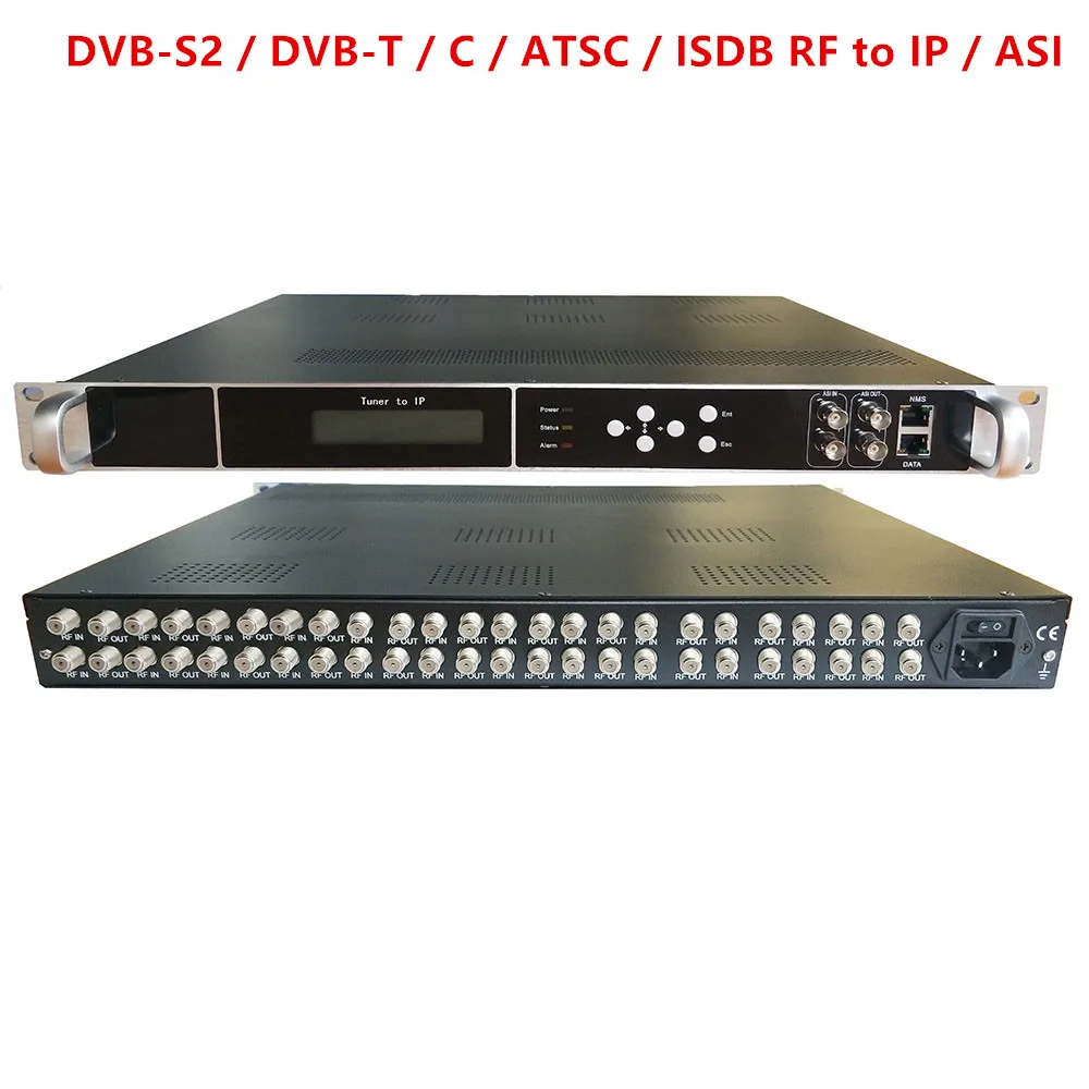 24 Channel Tuner To Ip Asi Dvb-s2 Dvb-t Dvb-c Atsc Isdbt Tdt Rf To Ip Hotel Iptv Catv Tv System Digita Tv Tuner Receiver Gateway