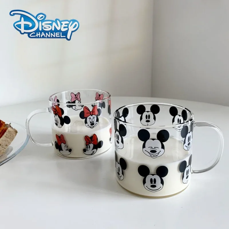 Disney Mickey Mouse Glass Coffee Cup  Cute Ins Korean Style High Borosilicate Heat-Resistant Mug for Milk Tea Office - view 2