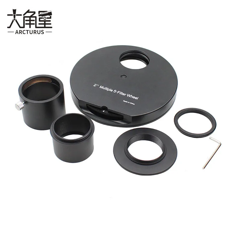 2 Inch 5 hole Multiple Eyepiece Filter Wheel Full Metal For Astronomical Telescope Observations With Locking Ring