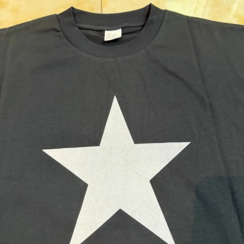 Breathable Cotton Summer Oversized Kanye Bully Tshirts Face Mask Pentagram Short Sleeve American Hiphop Streetwear Men Women Tee