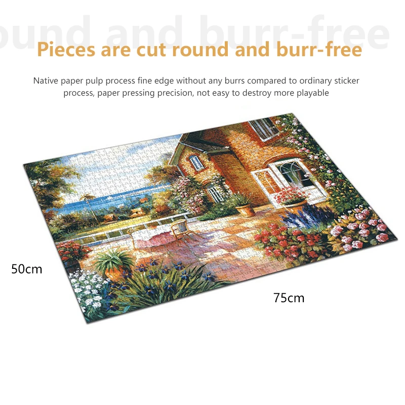75*50 cm Per Adulti 1000 Pezzi Puzzle Ocean View Villa Cure Alta Difficoltà Decompressione Ragazza Giocattoli Educativi Regalo Di Compleanno