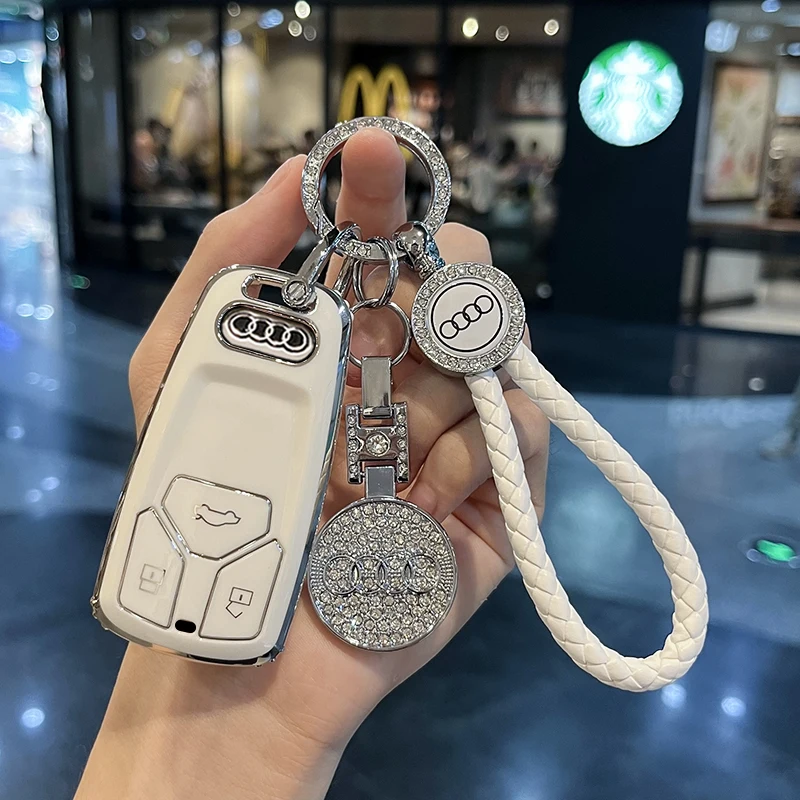 

Audi zinc alloy A4 B9, A5, A6L, A6, S4, S5, S7, 8W, Q, 4MQ5,, TTS, RS sports car style TPU car remote key shell protective cover