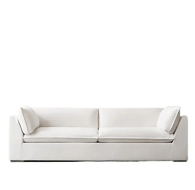 

Down removable white leisure sofa solid wood American homestay hotel travel inn