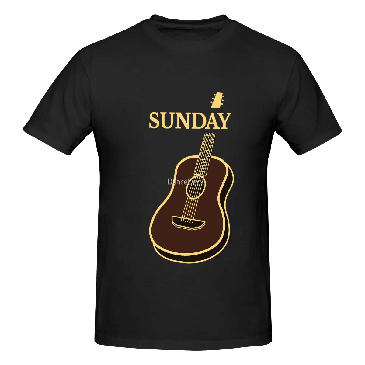 

Funny Sunday Music Guitar Men's T-shirt Printed Tops are loose and slim fit Women's T-shirts