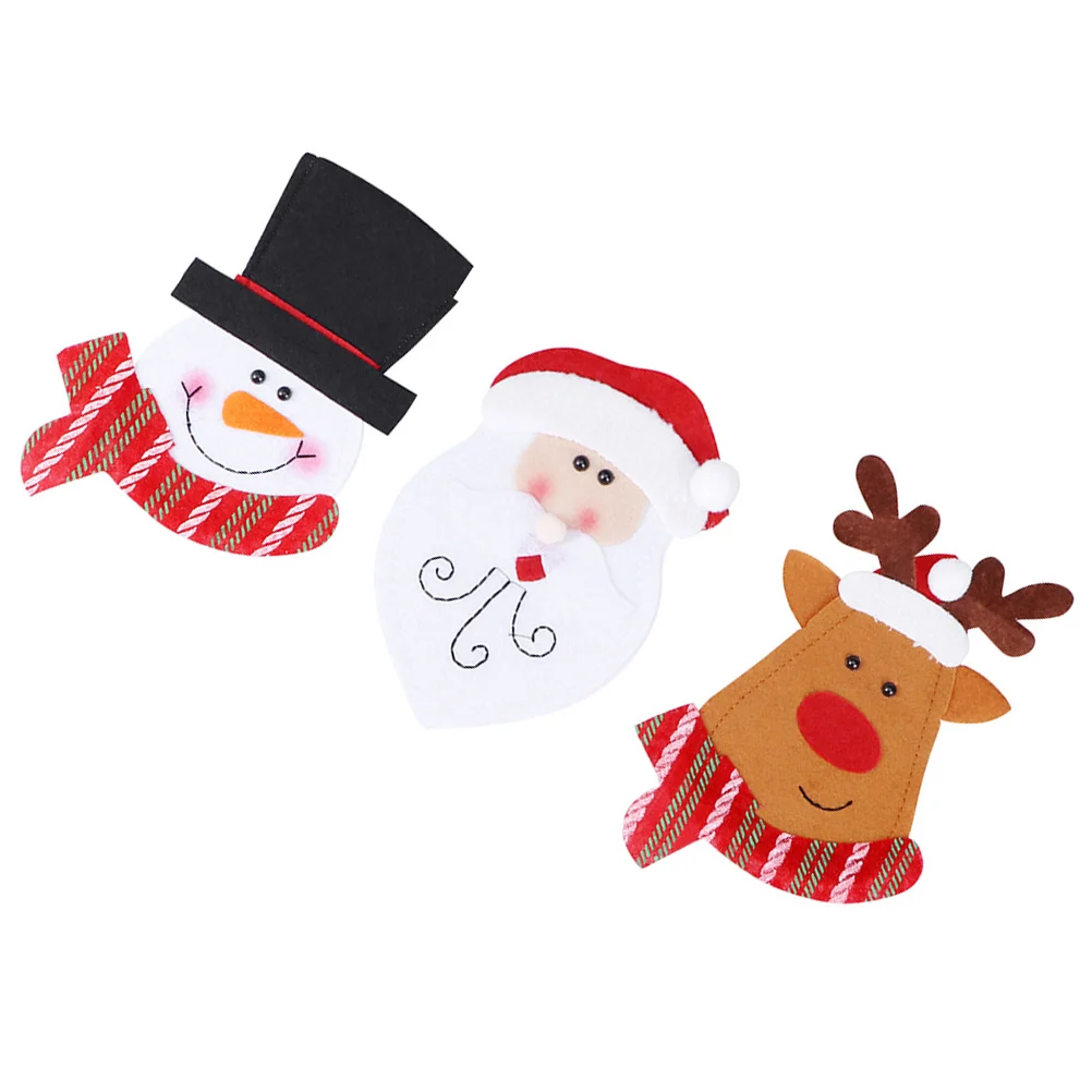 

3pcs Cutlery Pouch Premium Cloth Tableware Storage Bag Reusable Christmas Decoration For Table Party Wedding Dinner Decor Home