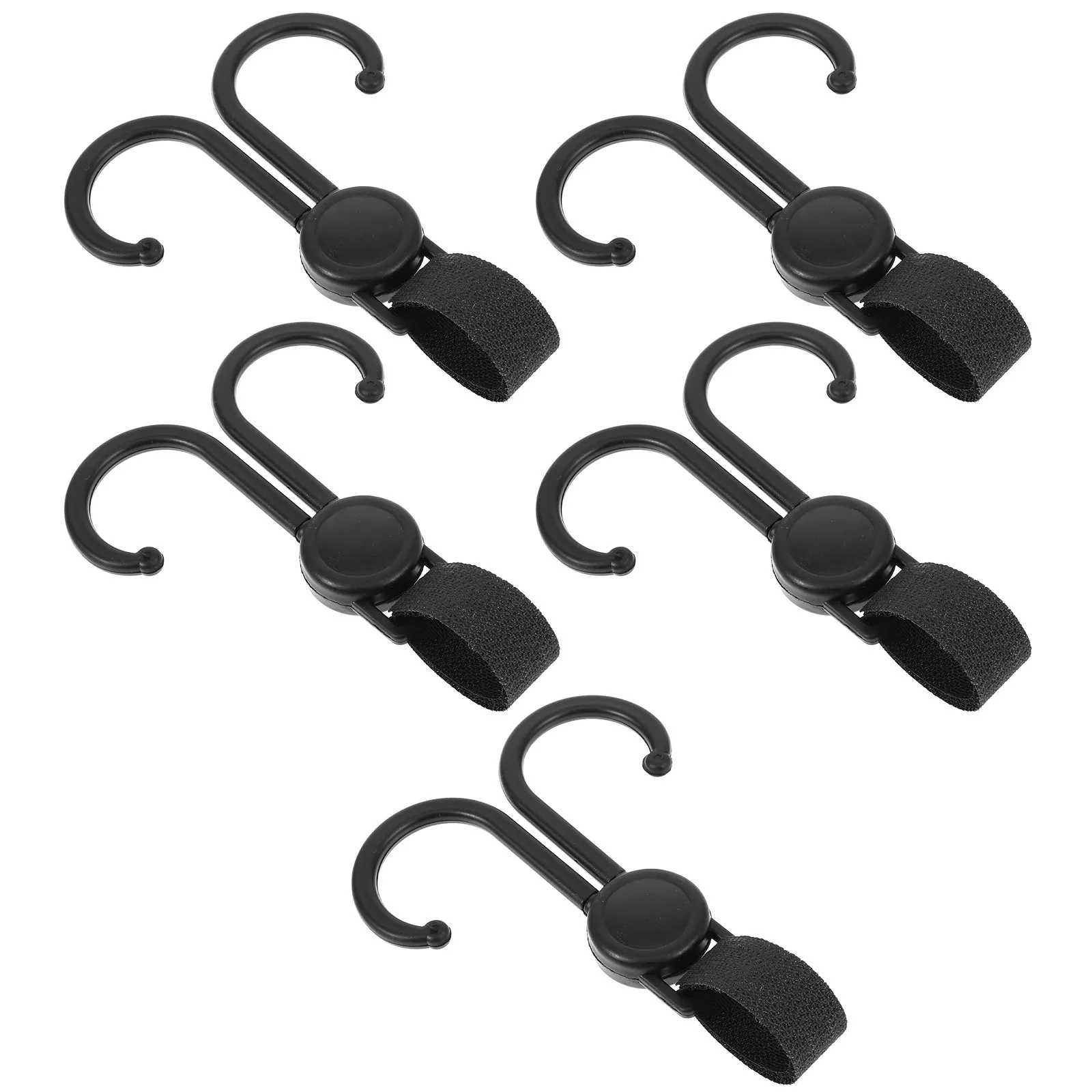 5Pcs Rotating Multi-Functional Hanging Hook Compact Universal Design for Stroller Electric Scooter Shopping Cart Car Back Seat