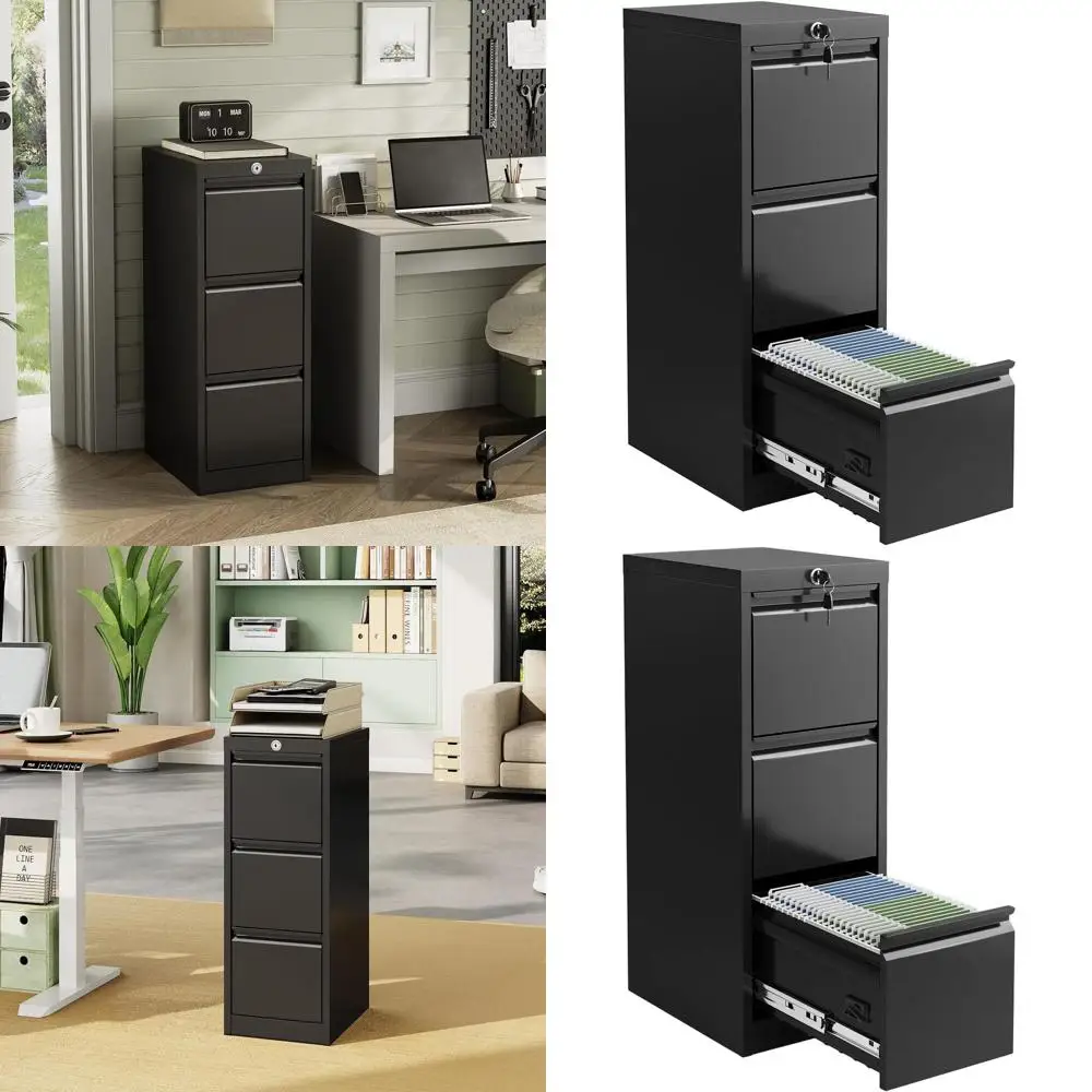 

Металлический шкаф для документов с 3 ящиками и замком, формат Letter, органайзер для дома/офиса