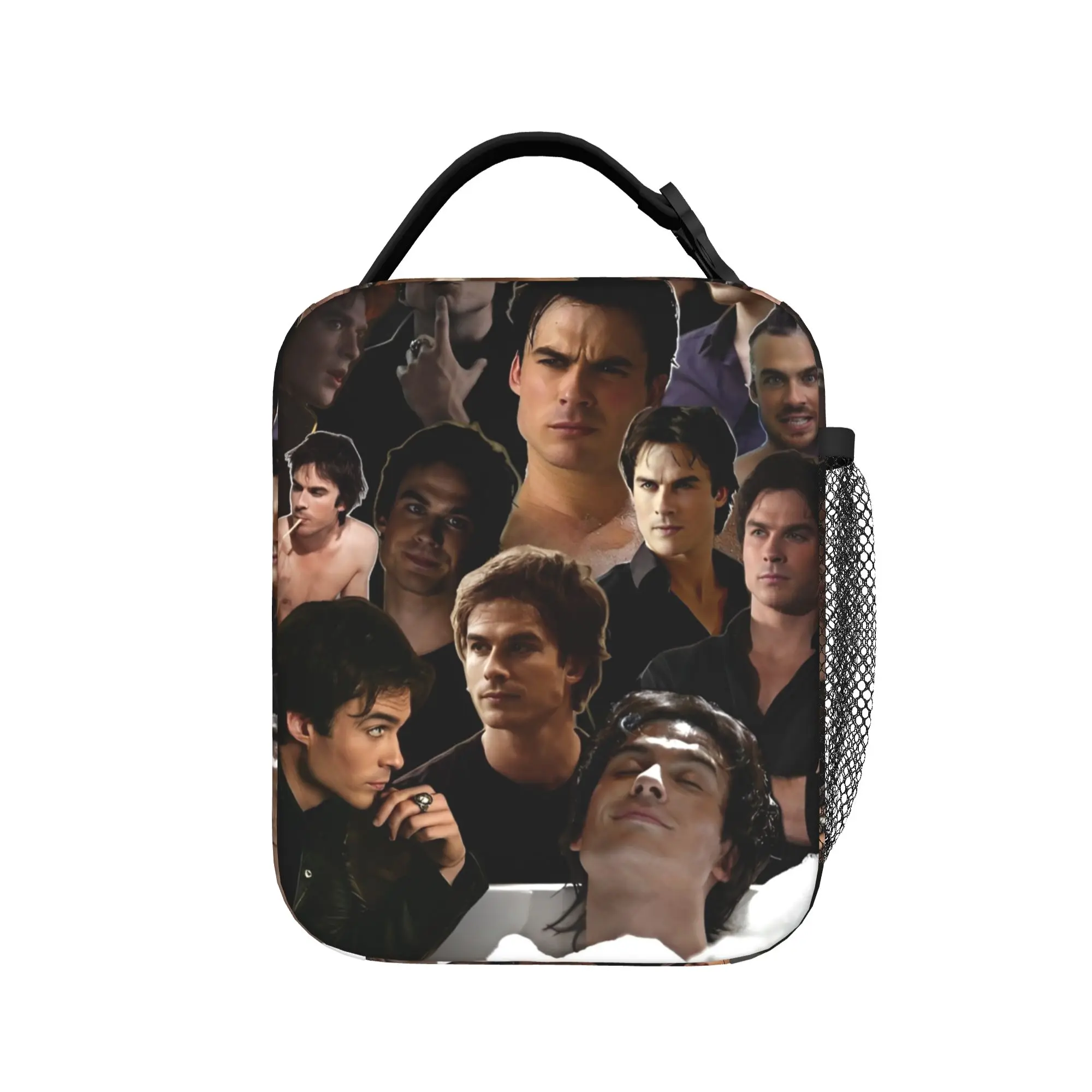 Damon Salvatore Insulated Lunch Bags Large The Vampire Diaries Meal Container Thermal Bag Lunch Box Tote Food Handbags