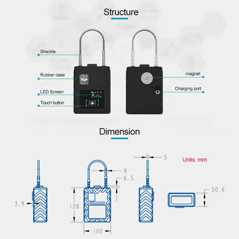 G360N GPS Lock Container Truck Tank Smart Tracker Padlock